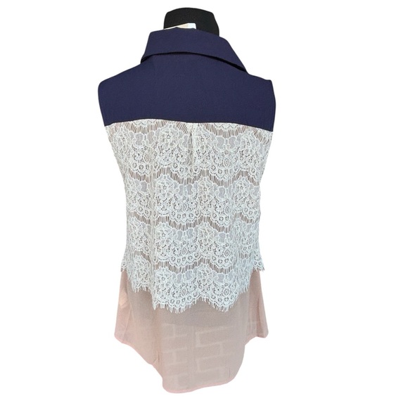 Sleeveless Lace button up Ryu New Large shirt women’s whimsicore - Picture 2 of 8